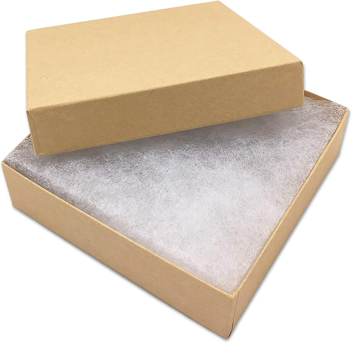 TheDisplayGuys 100 Cardboard Jewelry Gift Boxes with Inserts - Kraft Brown