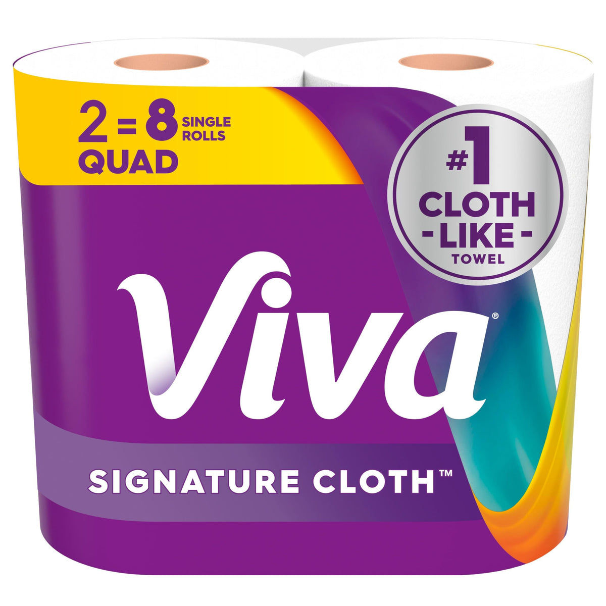Signature Cloth Paper Towels, 2 Quad Rolls, 172 Sheets per Roll