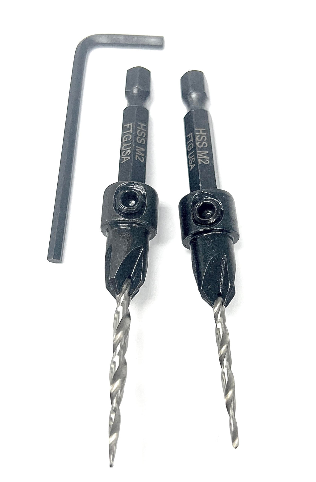 FTG USA #4#6 Tapered Countersink Drill Bit Hex Shank Set with Storage Box