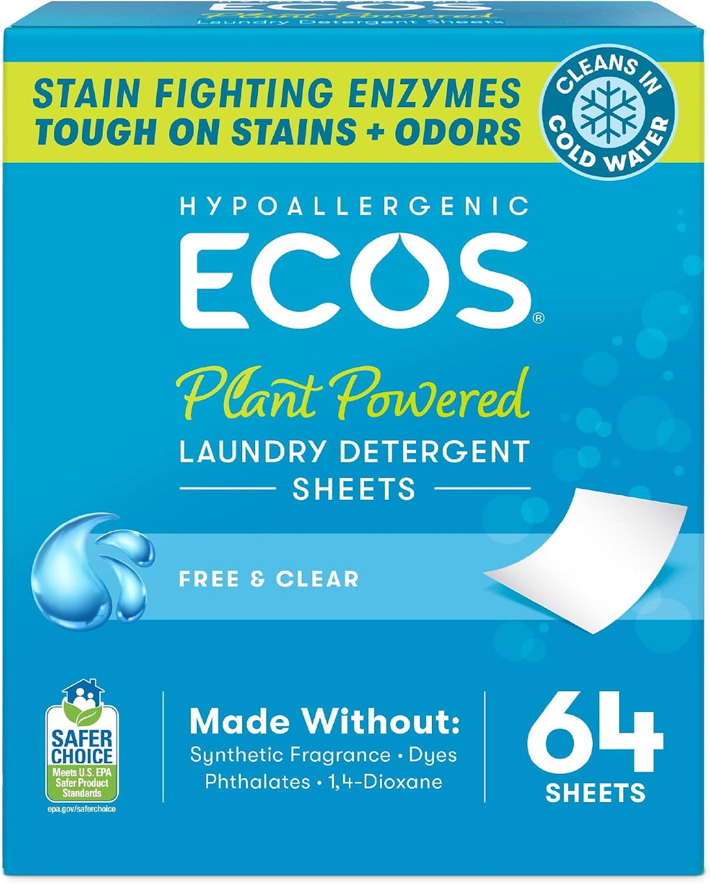 Laundry Detergent Sheets Vegan, No Plastic Jug, No Mess & Liquid Free - Hypoallergenic, Plant Powered Laundry