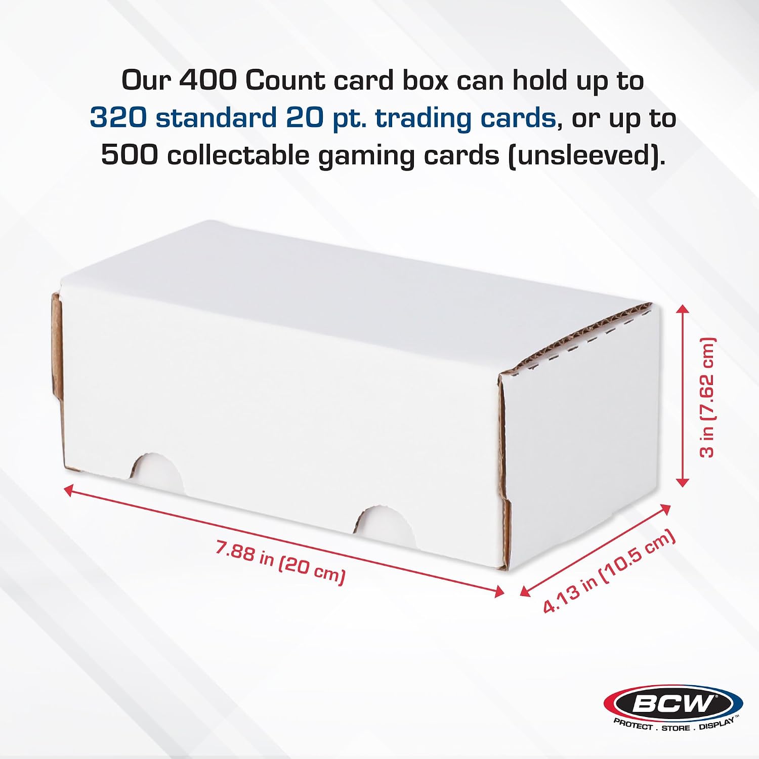 400-Count Trading Card Storage Box | Baseball Card Storage Box for Sports Cards | Cardboard Organizer for Football