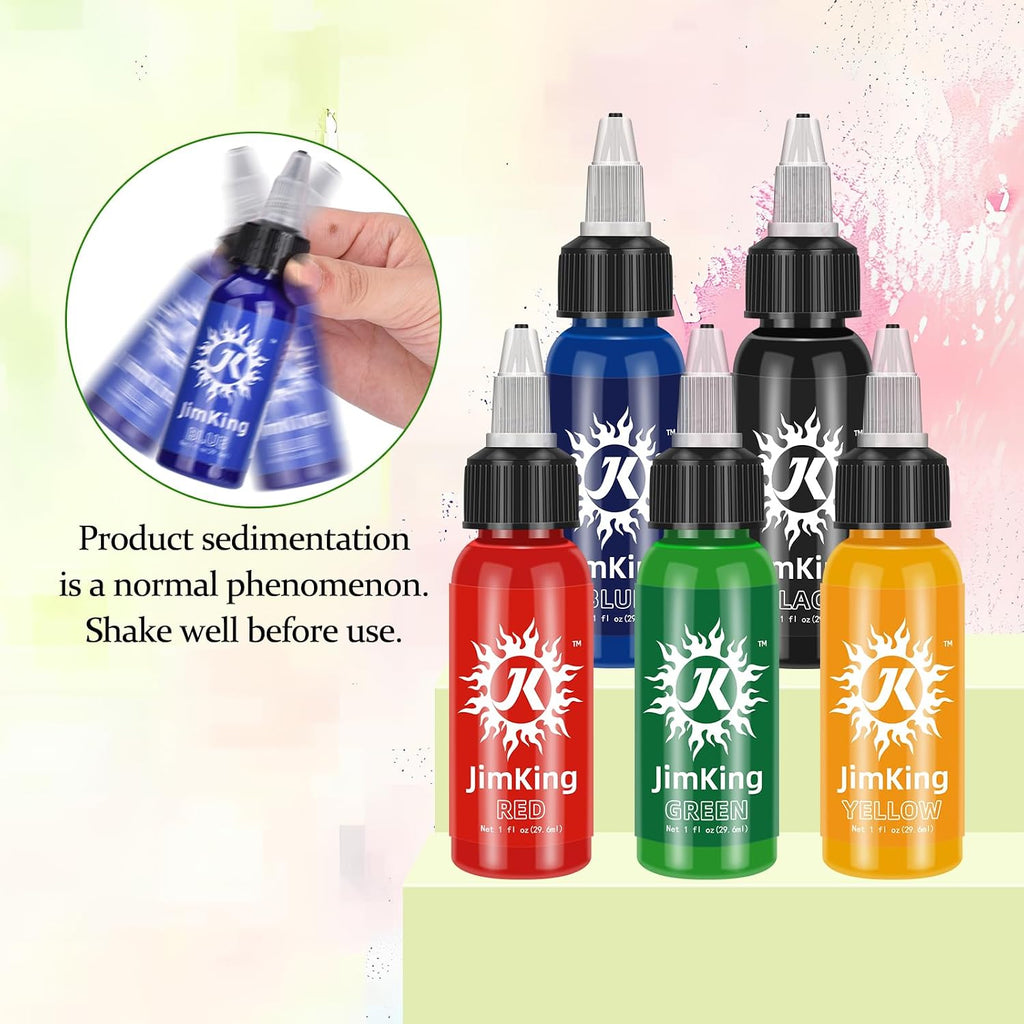 30ml Tattoo Ink, Tattoo Color Supply, 5 Colors Natural Plant Pigment for Permanent Makeup Tattoos, Long Lasting Vivid