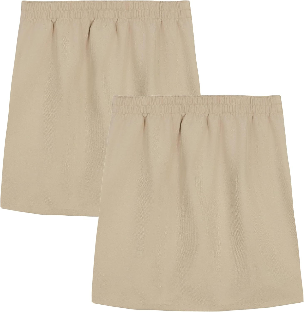 Girls' School Uniform Pull-on Pleated Scooter Skort, 2-Pack