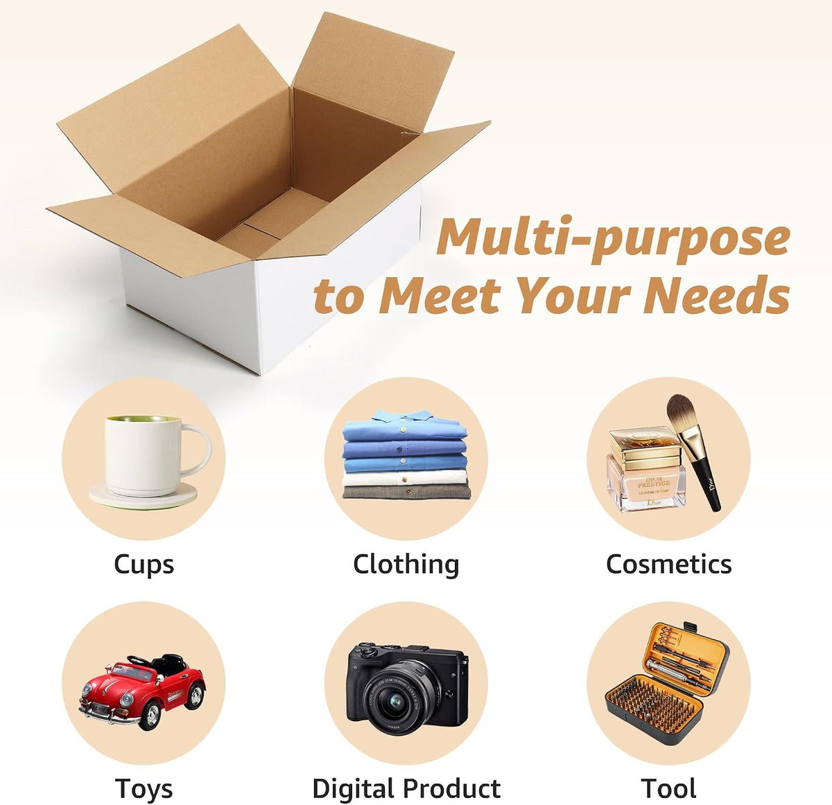 15 Pack 12x8x6 Shipping Boxes for Small Business, White Corrugated Cardboard Small Box for Packaging, Moving