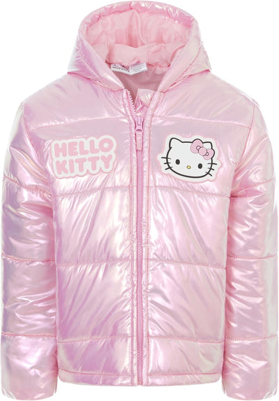Girls Hooded Zip Up Puffer Jacket Little Kid to Big Kid Sizes (5-14-16)