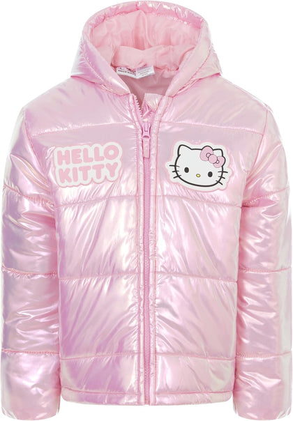 Girls Hooded Zip Up Puffer Jacket Little Kid to Big Kid Sizes (5-14-16)