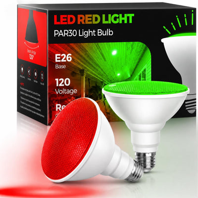 Red Green Christmas Flood Light Bulbs, PAR30 LED Flood Light