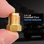 LitartPRO 2PCs 3/16" Brass Brake Line End Connection Fitting Kit