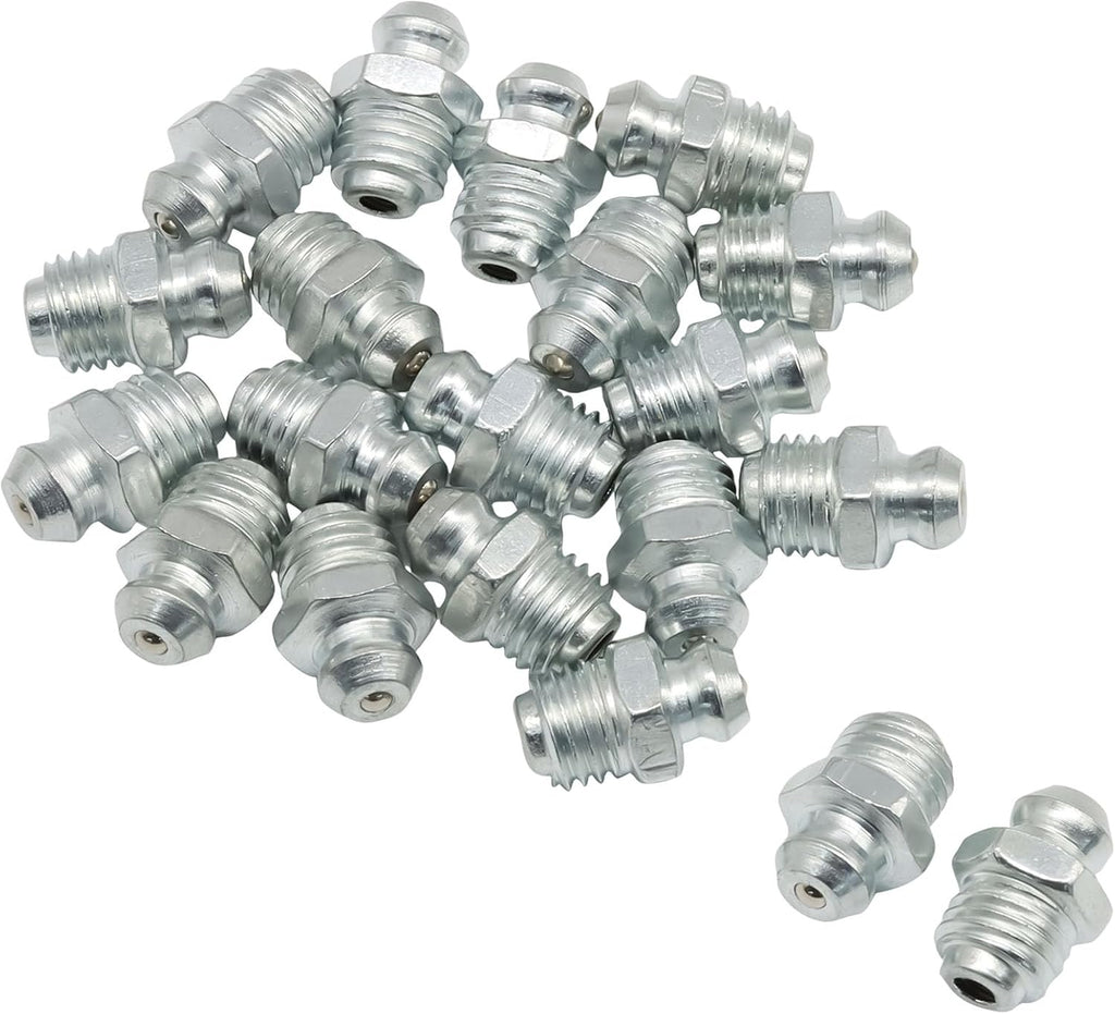 25 Pcs Hydraulic Grease Fitting Kit, M8, 8mm x 1mm