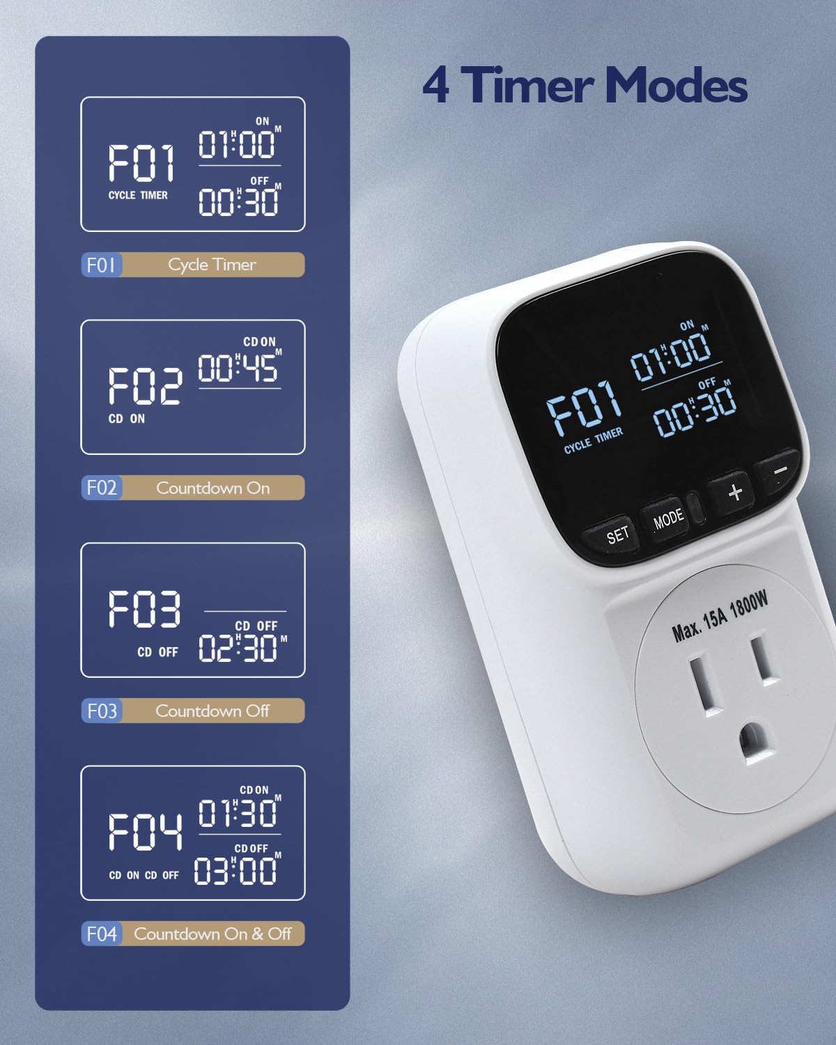ZILLSEA Digital Temperature Controller, Heating Cooling Thermostat Outlet