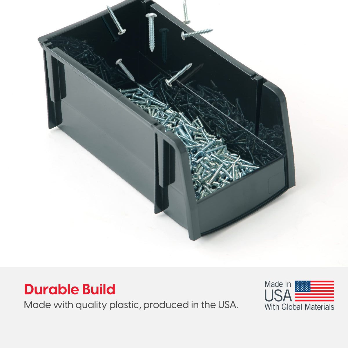 12-Pack, Small Stackable Storage Bins, Black
