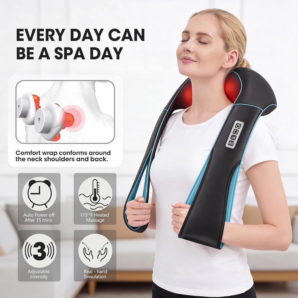 Fathers Day Dad Gifts, Shiatsu Neck Massager with Heat for Pain Relief Deep Tissue – Christmas Gift for Women, Men