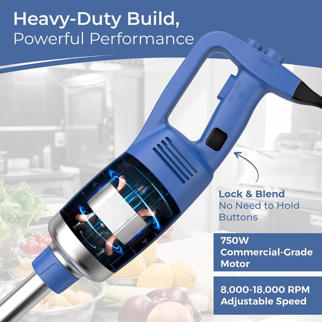 TK Commercial Immersion Blender 750W Heavy Duty for Restaurants - 16" Shaft