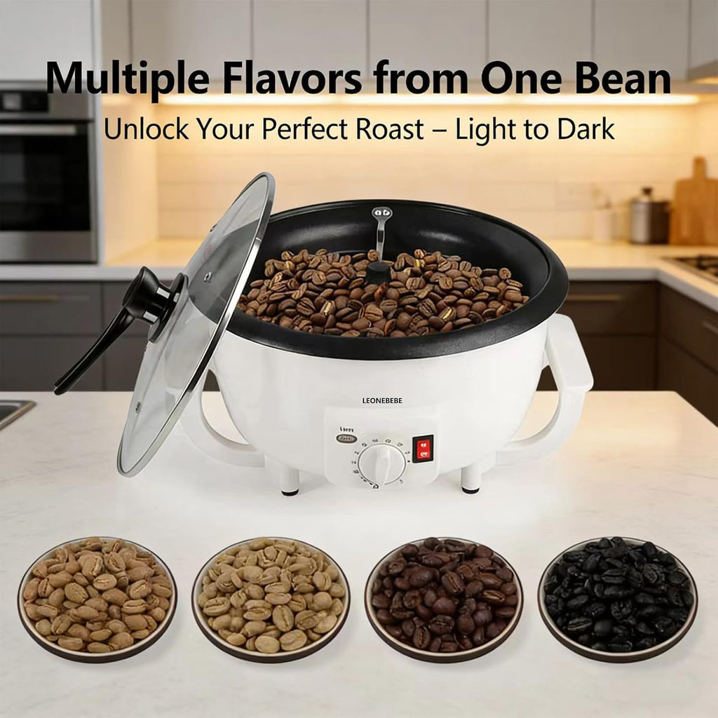 Home Coffee Roaster, Household Electric Coffee Bean Baker Nut Peanut Cashew Chestnuts Roasting Machine Adjustable