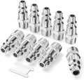 GASHER 10PCS 1/4" MNPT x 1/4" Flow 304 Stainless Steel Industrial Air Plug