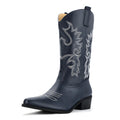 Navy Blue Cowboy Cowgirl Western Boots for Women Mid Calf
