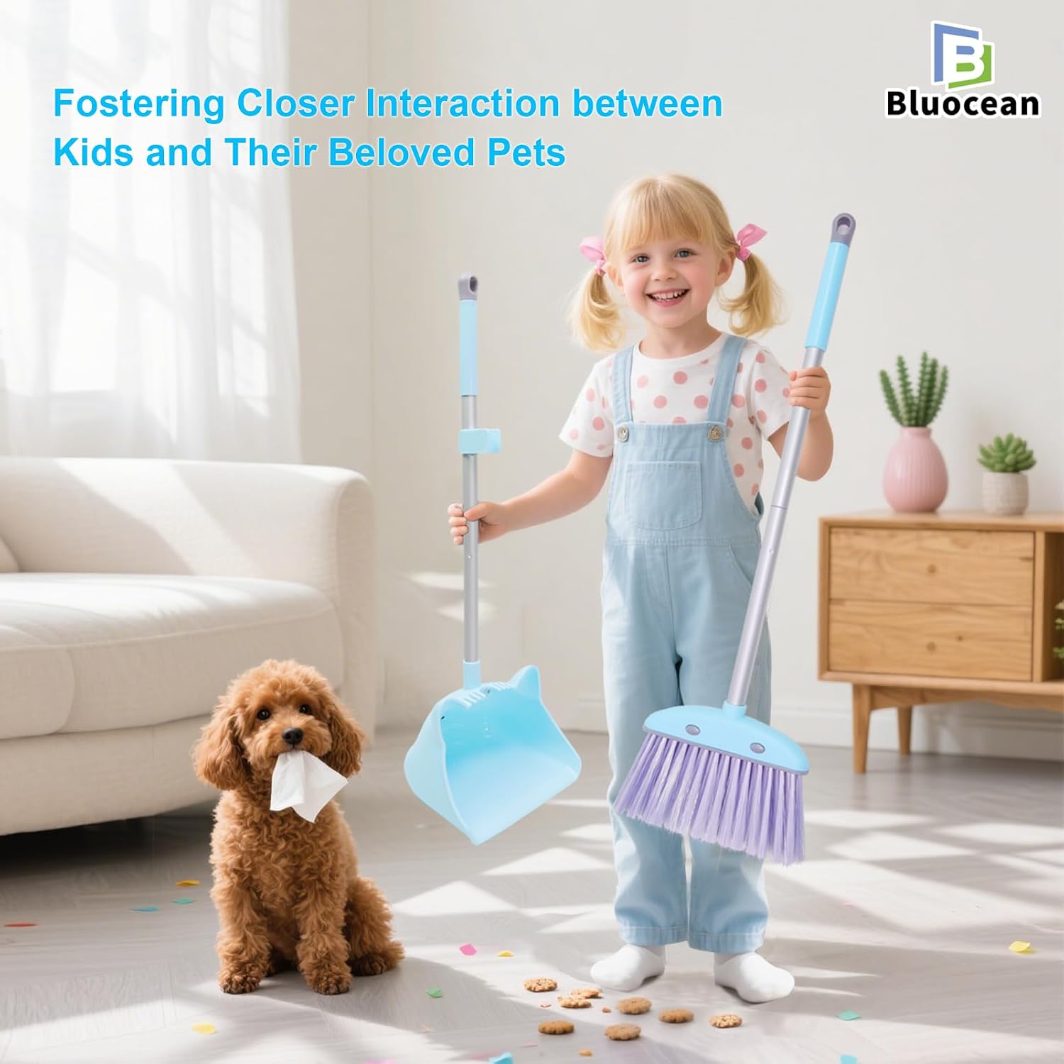 28'' Kids Mini Broom and Dustpan Set - Toddler Cleaning Toy, Toddler Household Helper, Parent-Child Interactive Play