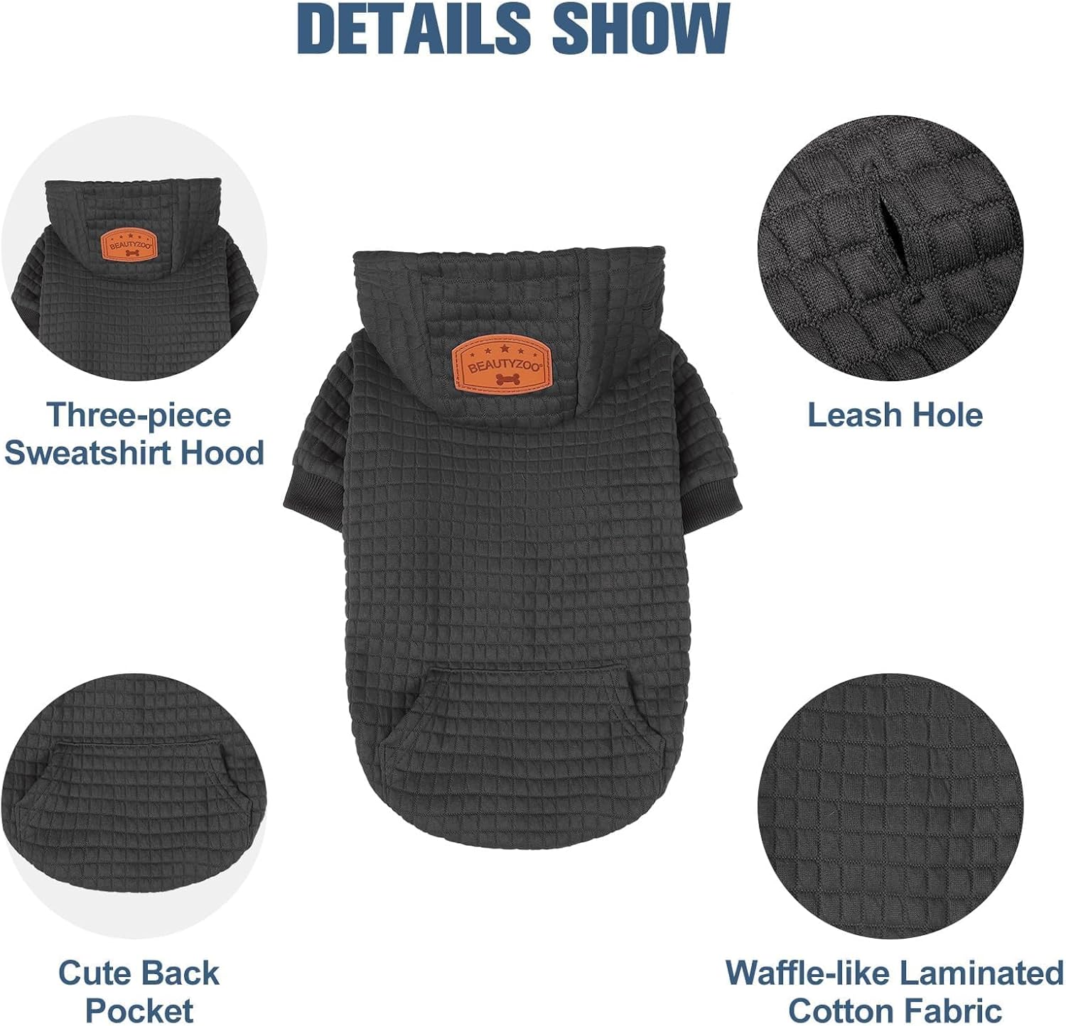 Dog Hoodie for Small Medium Large Dogs, Winter Fall Warm Dog Clothes for Puppy S M Sized Dogs Girl Boy, Dog Sweater