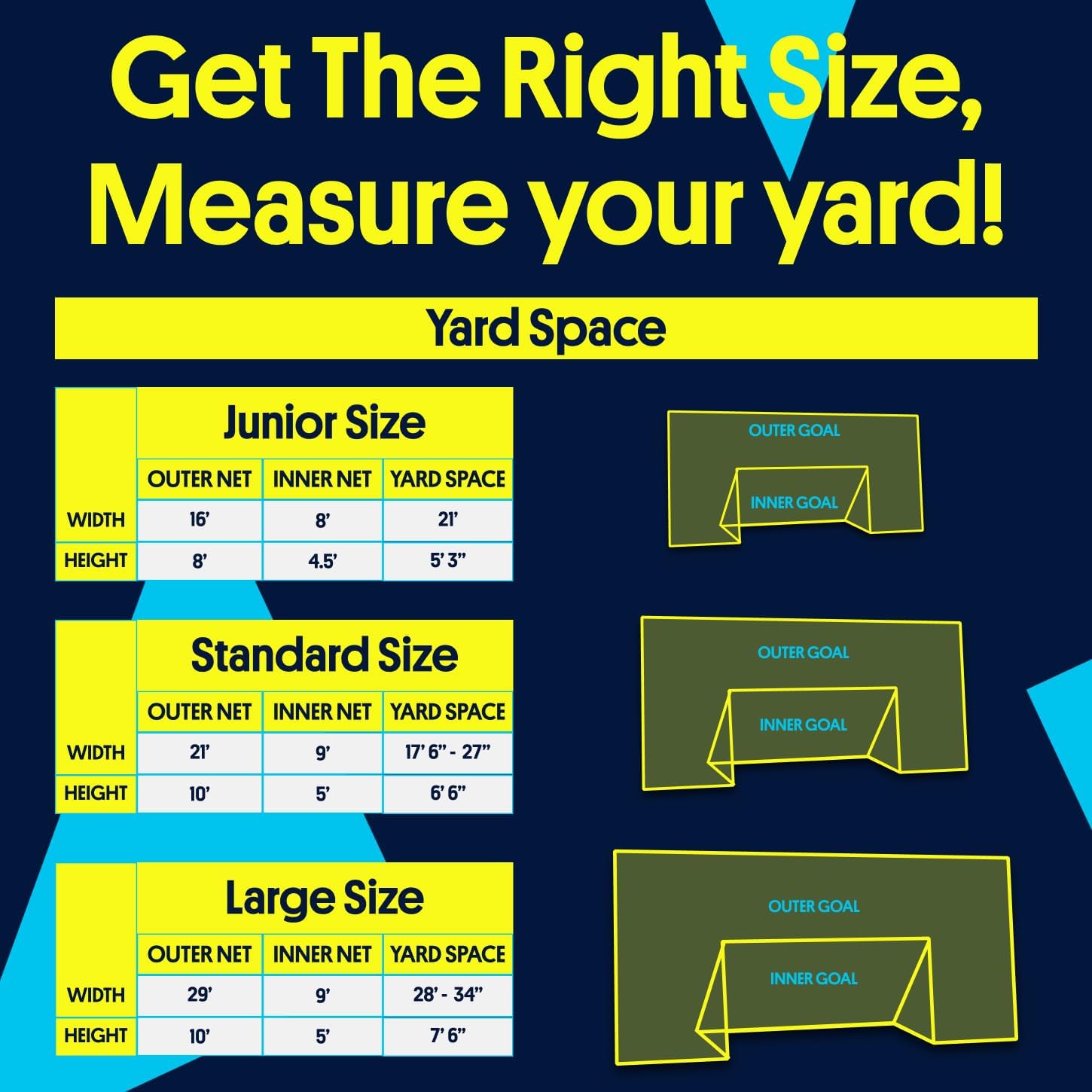 Soccer Goal, Rebounder and Backstop Net | All-in-one backyard system; continuous shooting practice and missed-shot