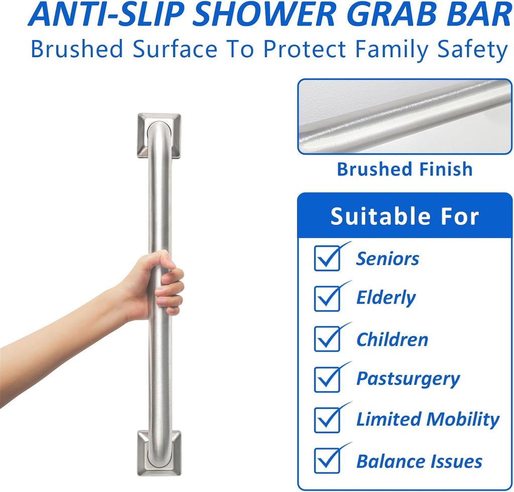 Bathroom Grab Bars Stainless Steel Handrail ADA Compliant 500lbs bathtubs and Showers Toilet Handle Safety for