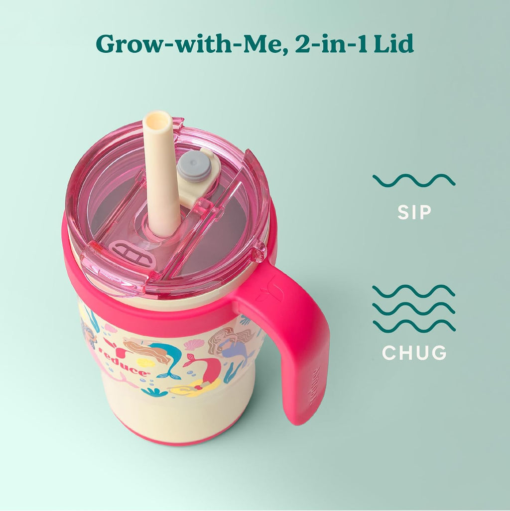 14 Oz Coldee Kids Tumbler with Lid and Straw - Coldee Insulated Travel Mug - Spill-Proof, Sweatproof Stainless Steel