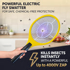 Bug Zapper Racket, Electric Fly Swatter for Mosquitoes, Flies, and Flying Insects, 18 Inch Handheld Battery Powered