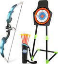 Bow and Arrow Set for Kids LED Light Up Archery Set with 10 Suction Cup Arrows Indoor Outdoor Toys with Standing