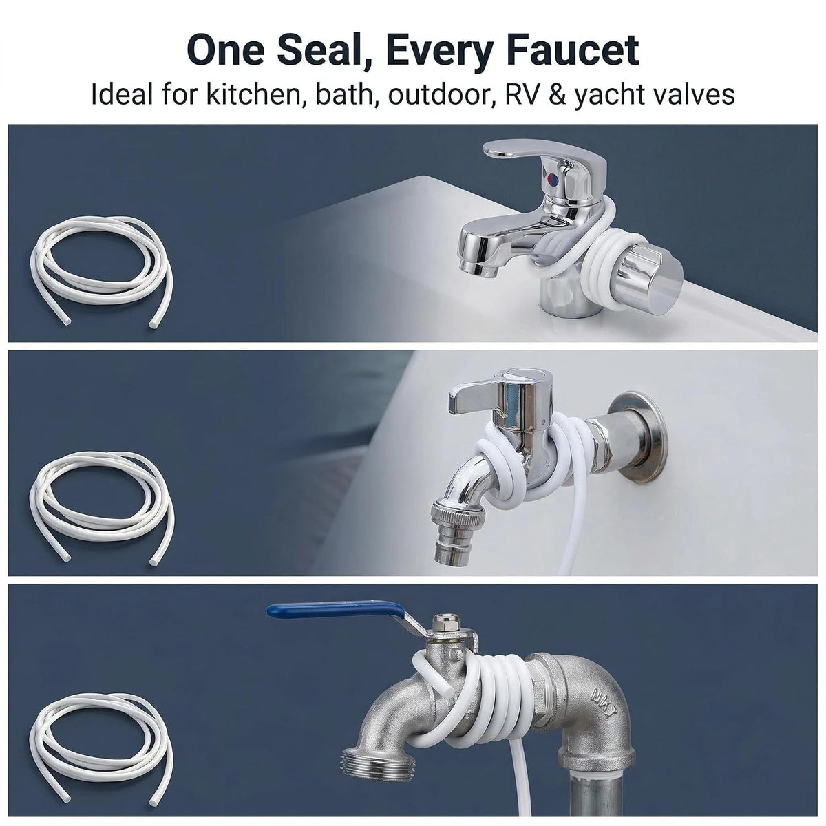80794 PTFE Faucet Stem Packing 3/32" x 36" Self-Forming Valve Leak Seal