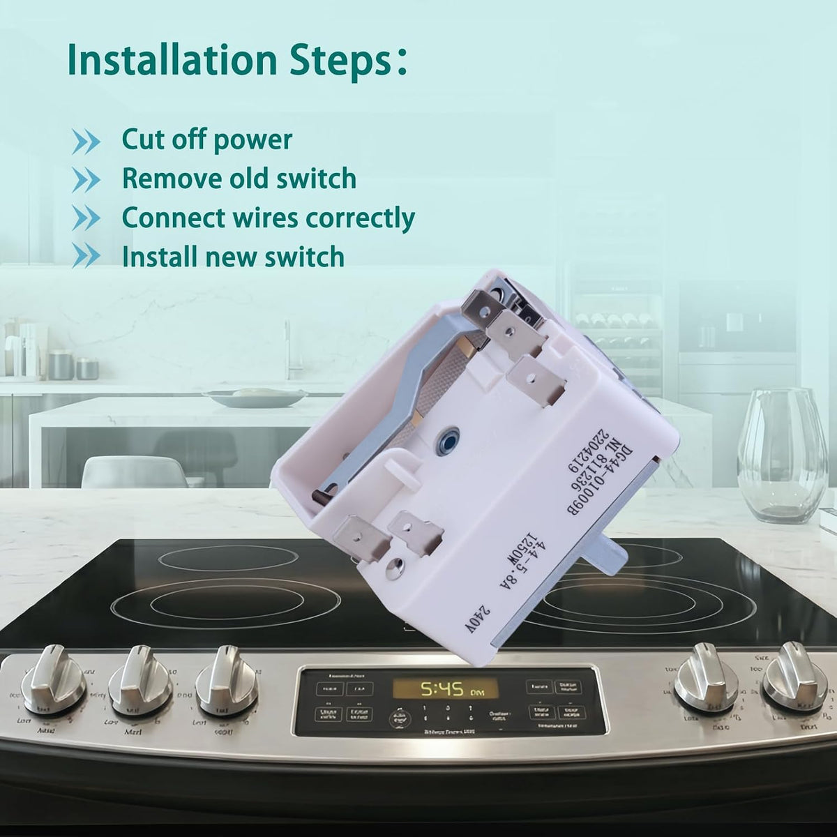 DG44-01009B Infinite Switch for Samsung 6" Electric Range Stove Cooktop