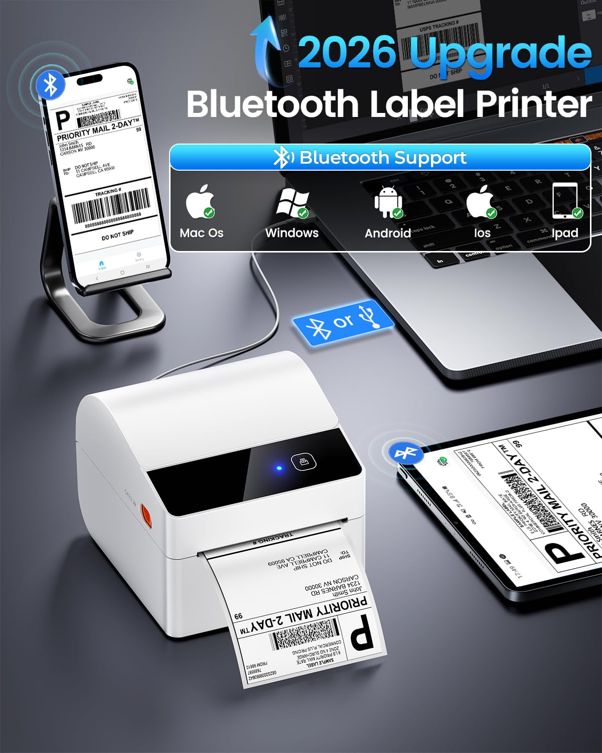 Bluetooth Thermal Label Printer with 750 Pcs Labels