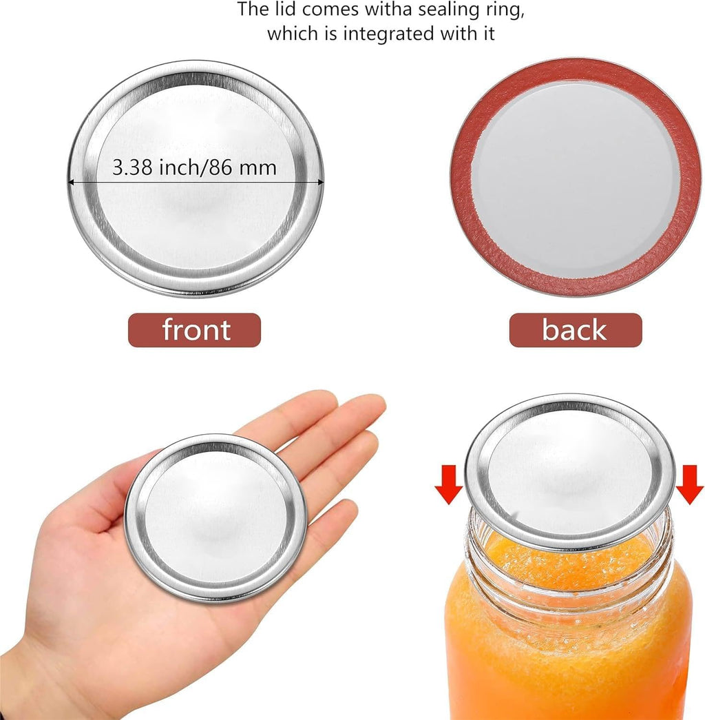 Canning Lids for Ball, Kerr Jars - Split-Type Metal Mason Jar Lids for Canning - Food Grade Material, 100% Fit &