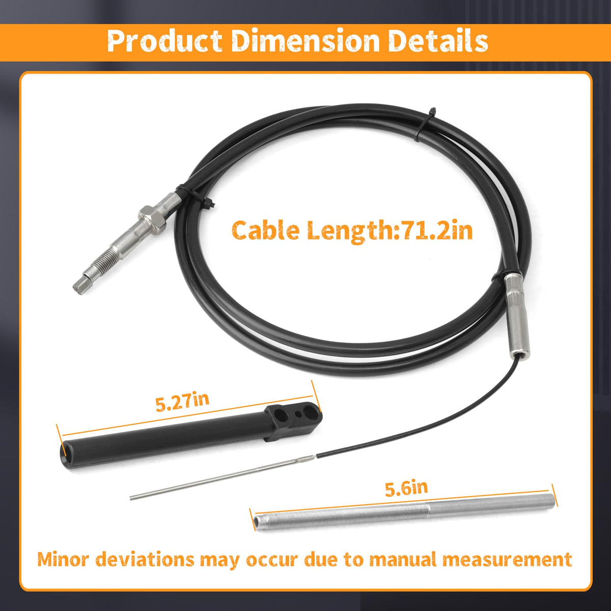 Erchon 8M0176523 Marine Lower Shift Cable Compatible with MerCruiser for Bravo One Two Three Stern Drives, Outdrives Outboard Replacement Part