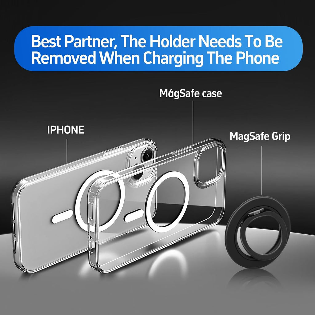Magnetic Phone Ring For MagSafe Phone Grip,Magnetic Cell Phone Stand Holder Finger Ring[Thin and light design]for