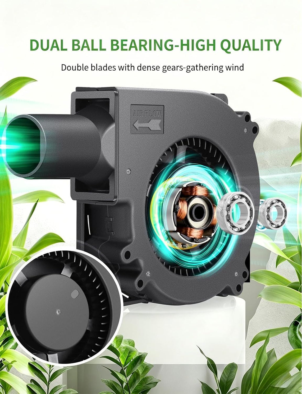 120mm × 32mm 12V Squirrel Cage Centrifugal Blower Fan with Duct