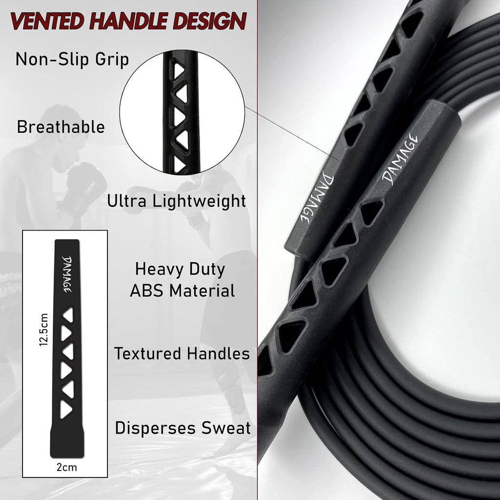 Boxer Speed Rope, Lightweight PVC Skipping,Jumping Rope, Non-Slip PVC Plastic Handles and Matte Coated Tangle-Free