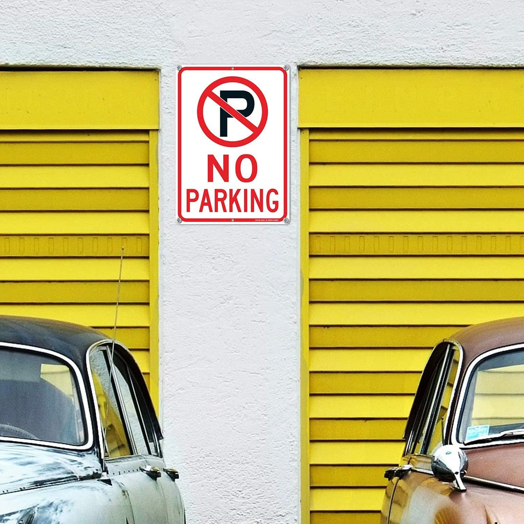 No Parking Sign With Symbol Sign, 14 x 10 Inches Reflective .40 Rust Free Aluminum, UV Protected, Weather Resistant