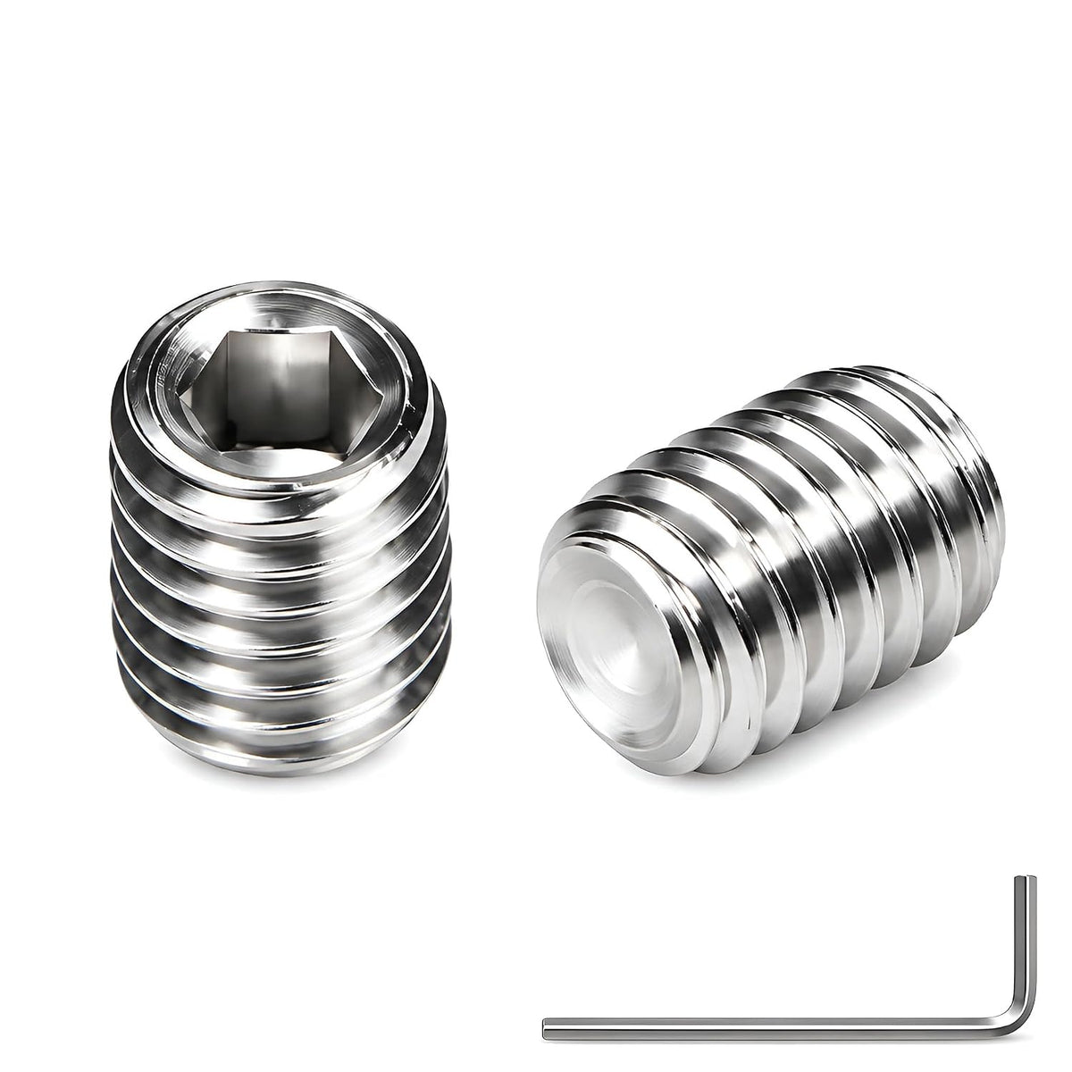20Pcs 3/8-16 x 1/2" Set Screws, Hex Socket Grub Screws with Cup Point