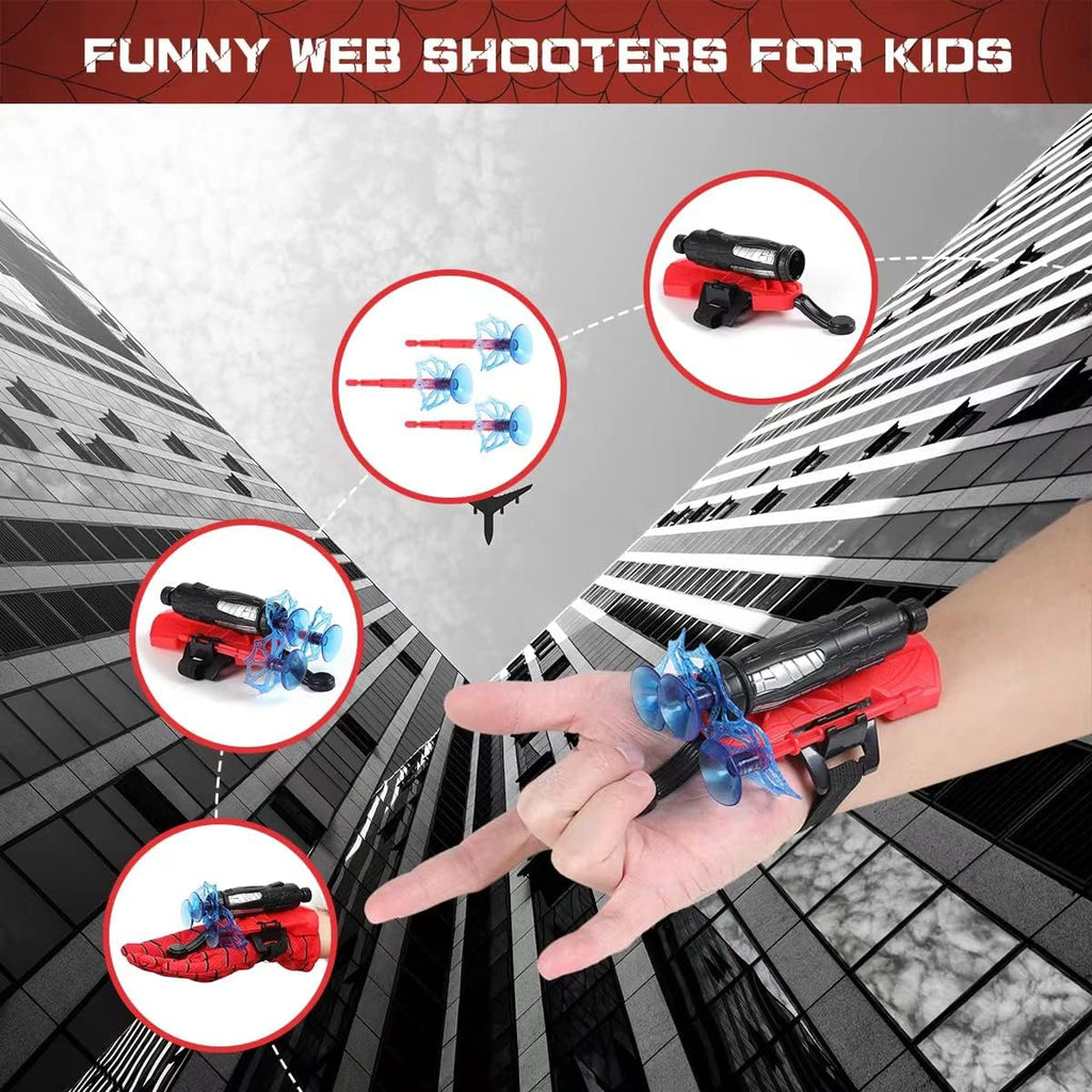 Superhero Costume Masks Capes Boys Web Shooter Toys For Kids Boys Girls | Web Goves Costume Toy for Christmas