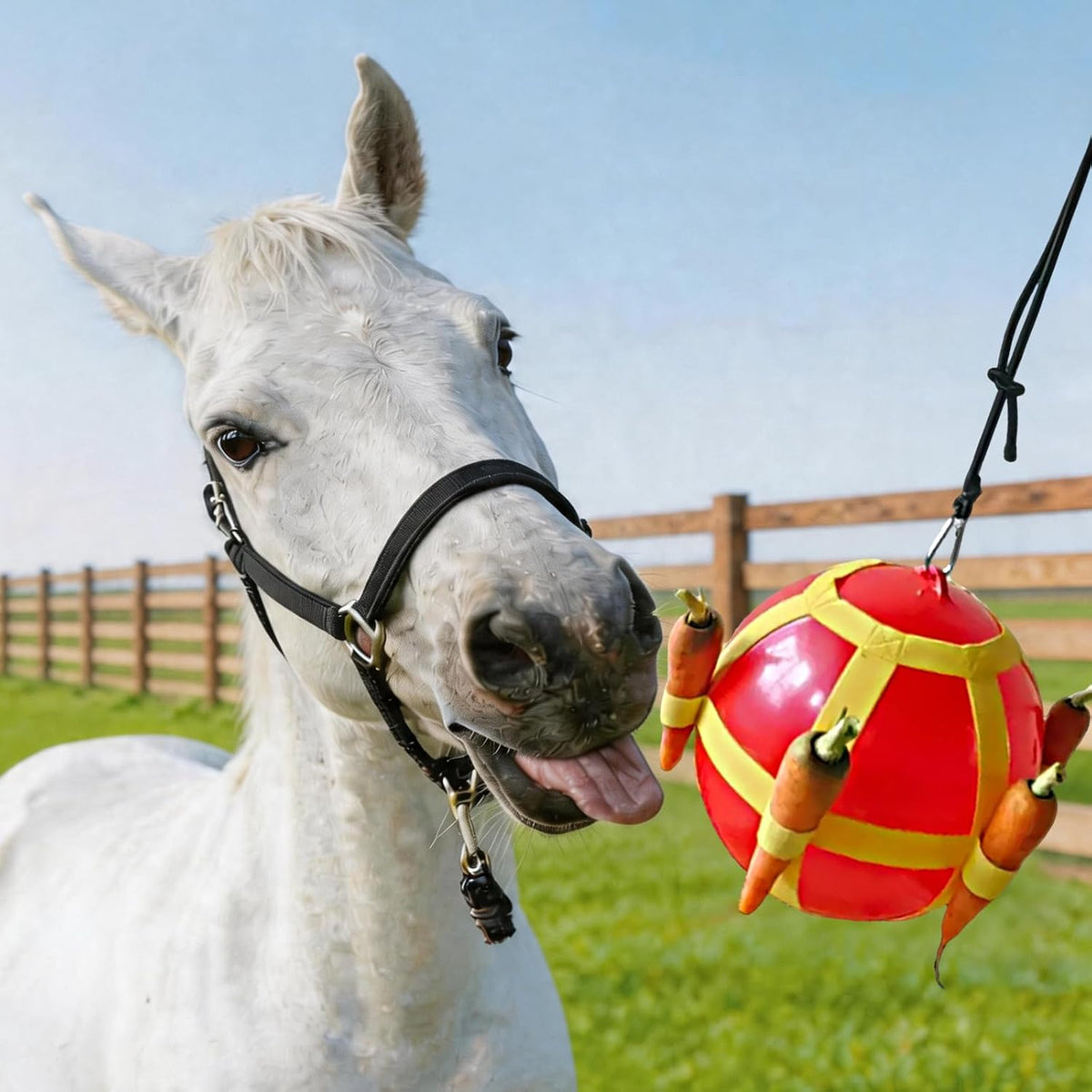 Horse Treat Ball & Horse Stall Toys (Red)