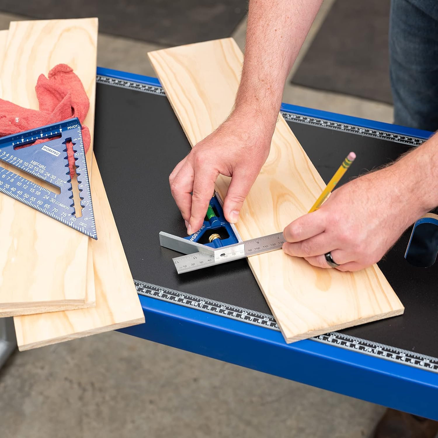 Aluminum Alloy Carpenter Square and Zinc-Alloy Square Ruler Set | 12" Combination Square with Stainless Steel Rule