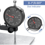 Precision Dial Indicator Gauge and Magnetic Base Set, Black