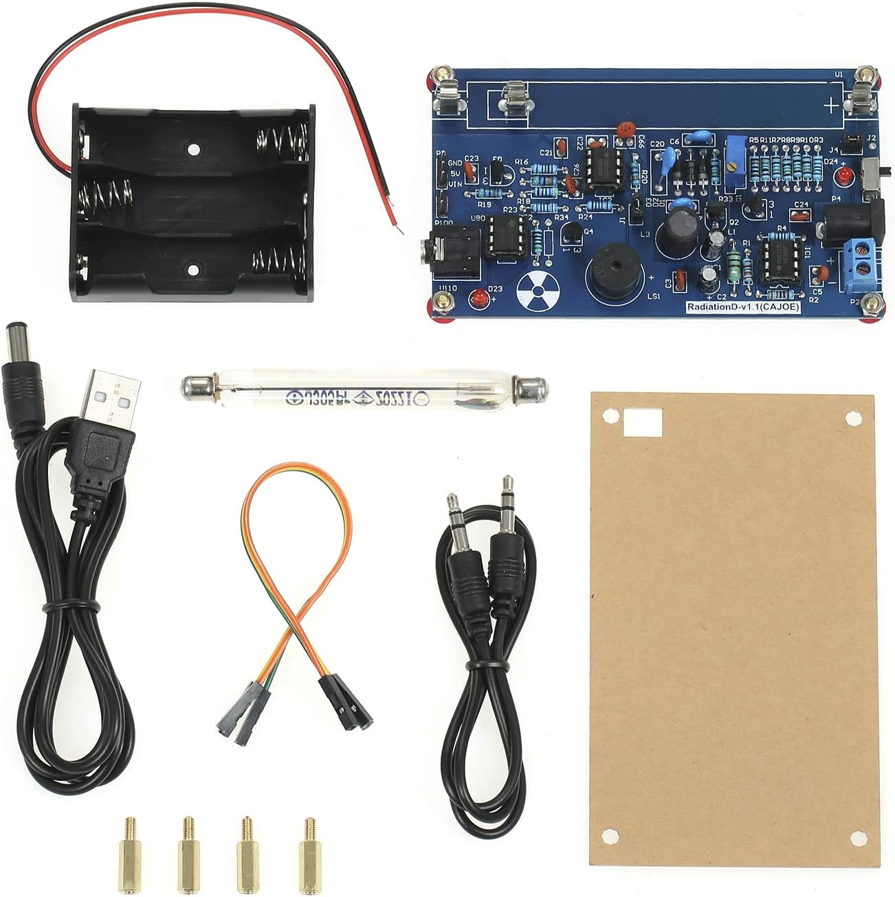 Assembled DIY Geiger Counter Kit, DIY Nuclear Radiation Detector Kit with Miller Tube, Portable Geiger Counter