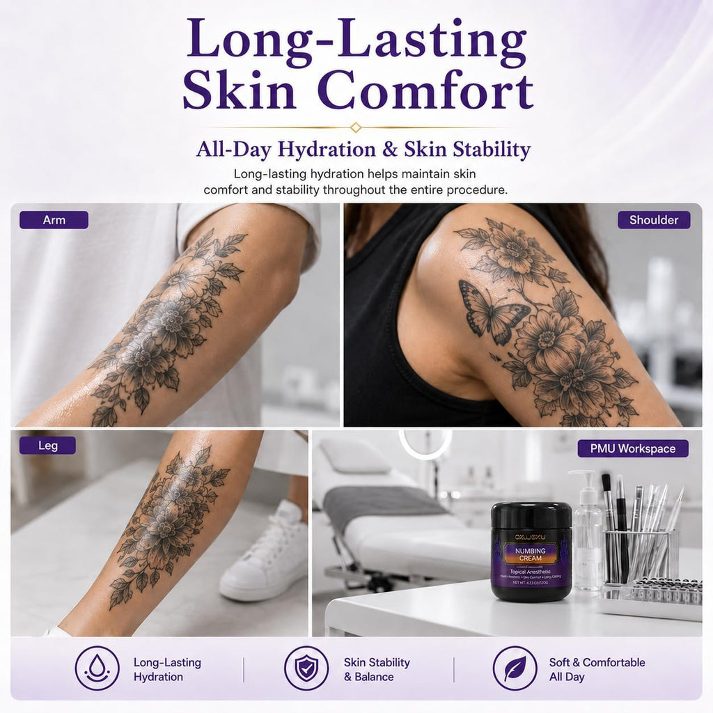 Tattoo Numbing Cream for Sensitive Skin Areas, Herbal Tattoo Aftercare Balm, 120g / 4.23 oz Large Jar, Long-Lasting