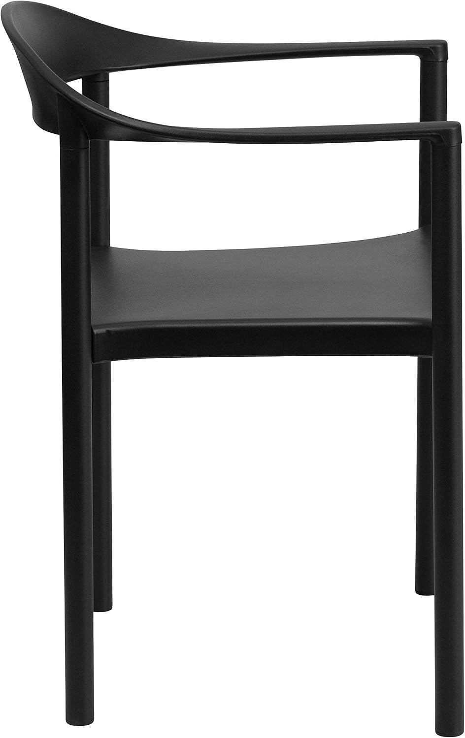 5 Pack HERCULES Series 1000 lb. Capacity Black Plastic Cafe Stack Chair