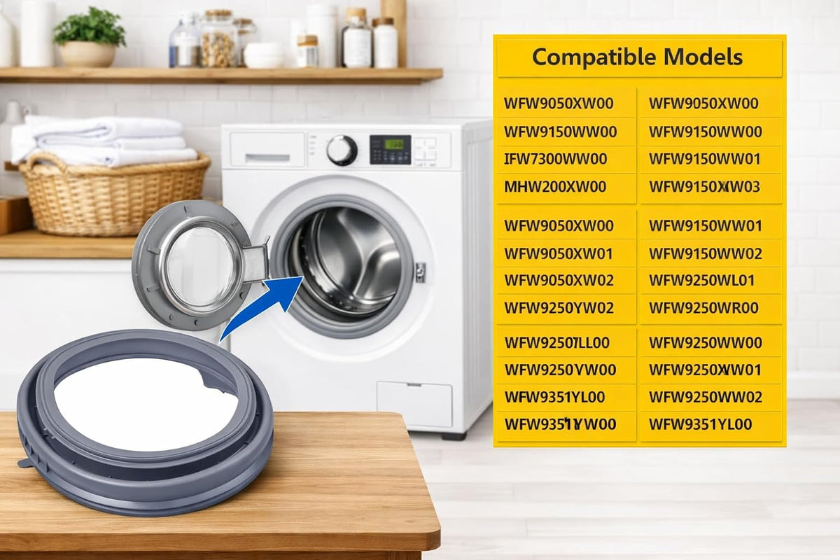 WFW9050XW00 washer door boot seal WFW9150WW00 IFW7300WW00 MHW200XW00 compatible with Whirlpool Amana Maytag