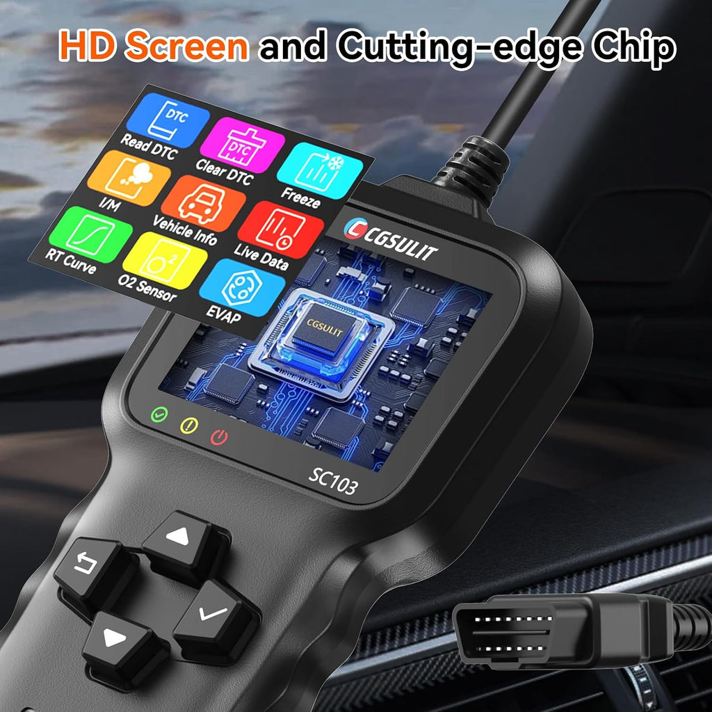 OBD2 Scanner, CGSULIT SC103 Car Code Reader Diagnose Check Engine Light Smog Check DTCs Scan Tool Live Data Stream