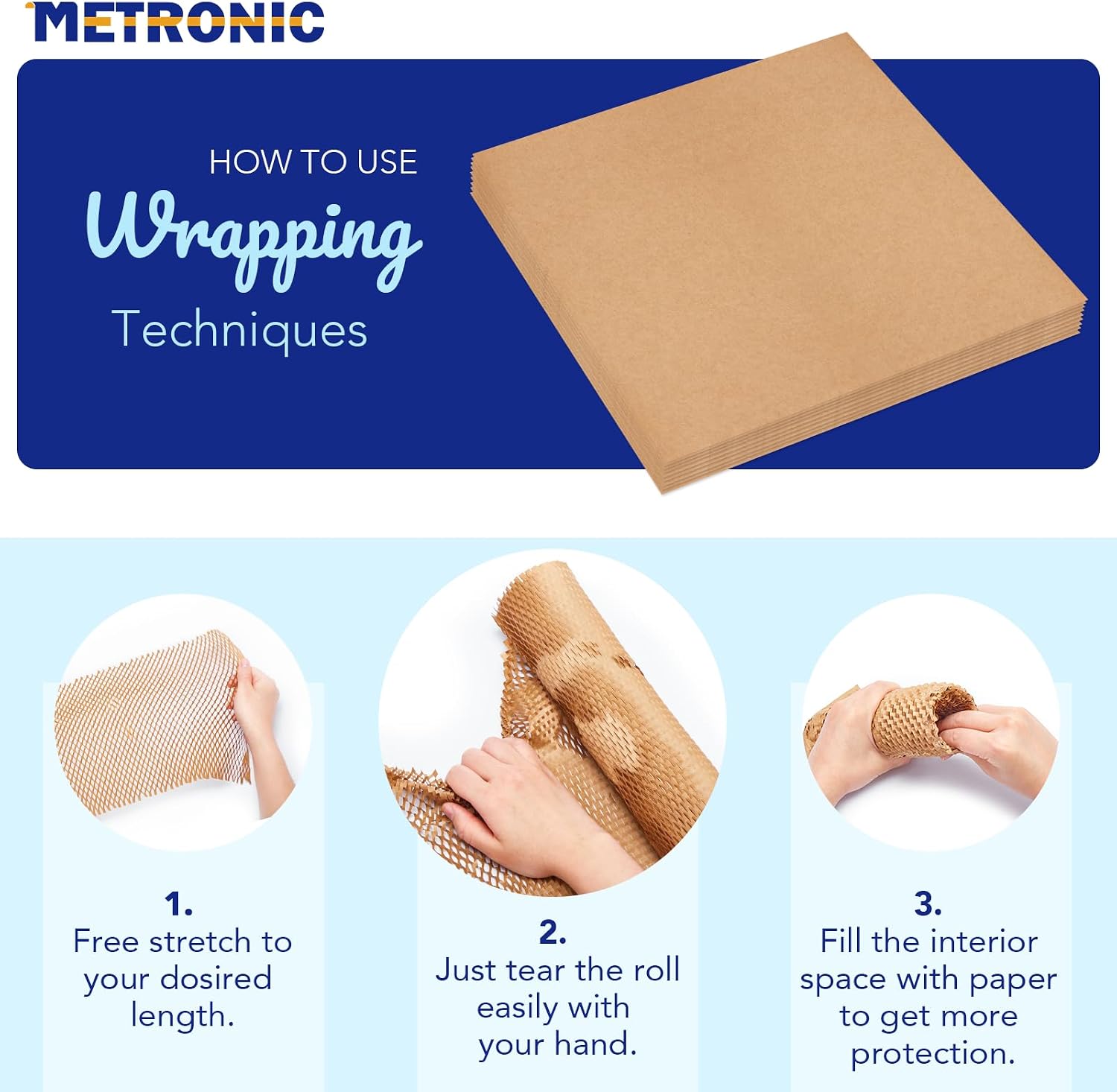 12 x 12" Honeycomb Packing Paper Sheets for moving 50 Pcs | Wrapping Papers for Bubble Cushioning Wrap and Shipping