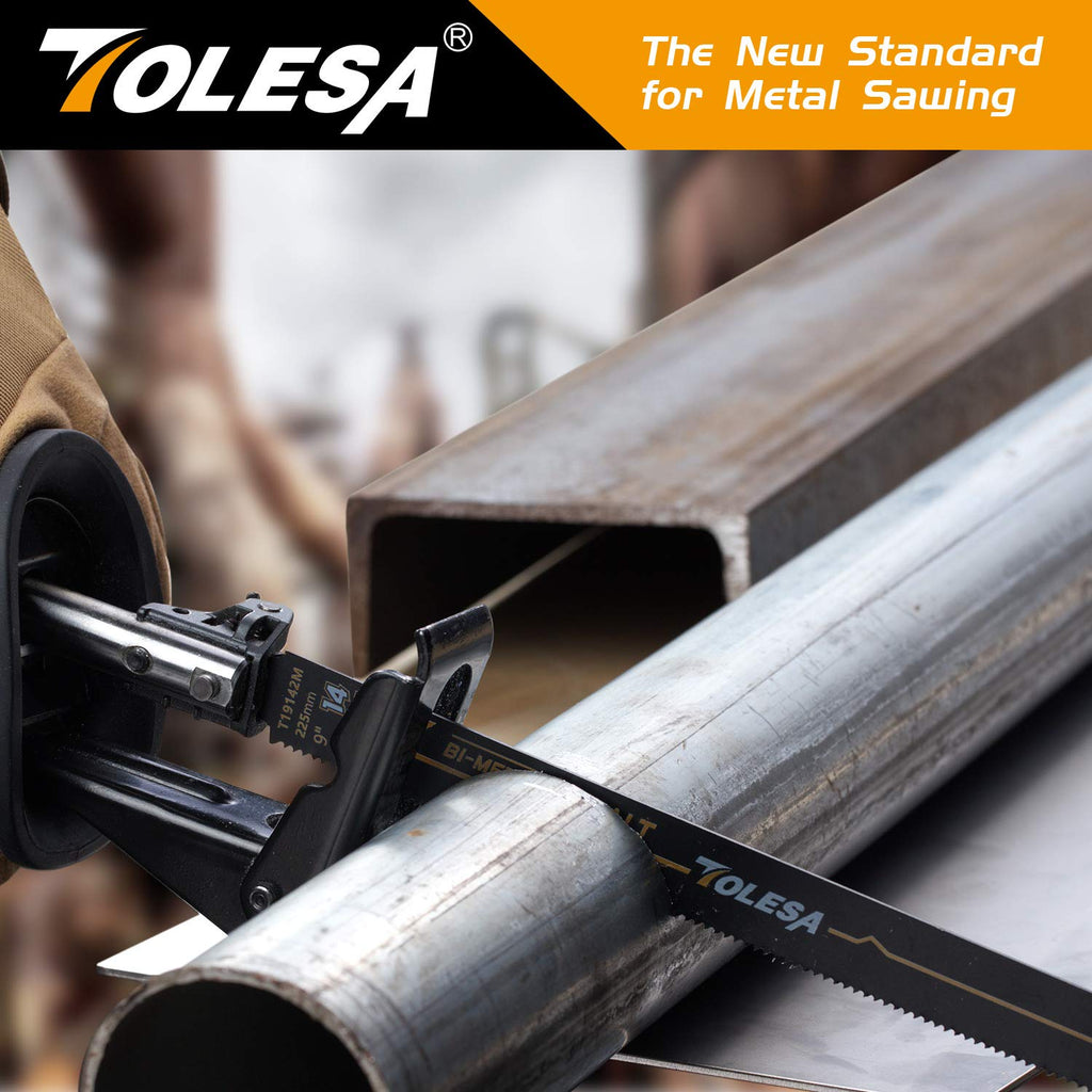 TOLESA Reciprocating Saw Blades, 6" 14TPI for Heavy Metal, 5-Pack