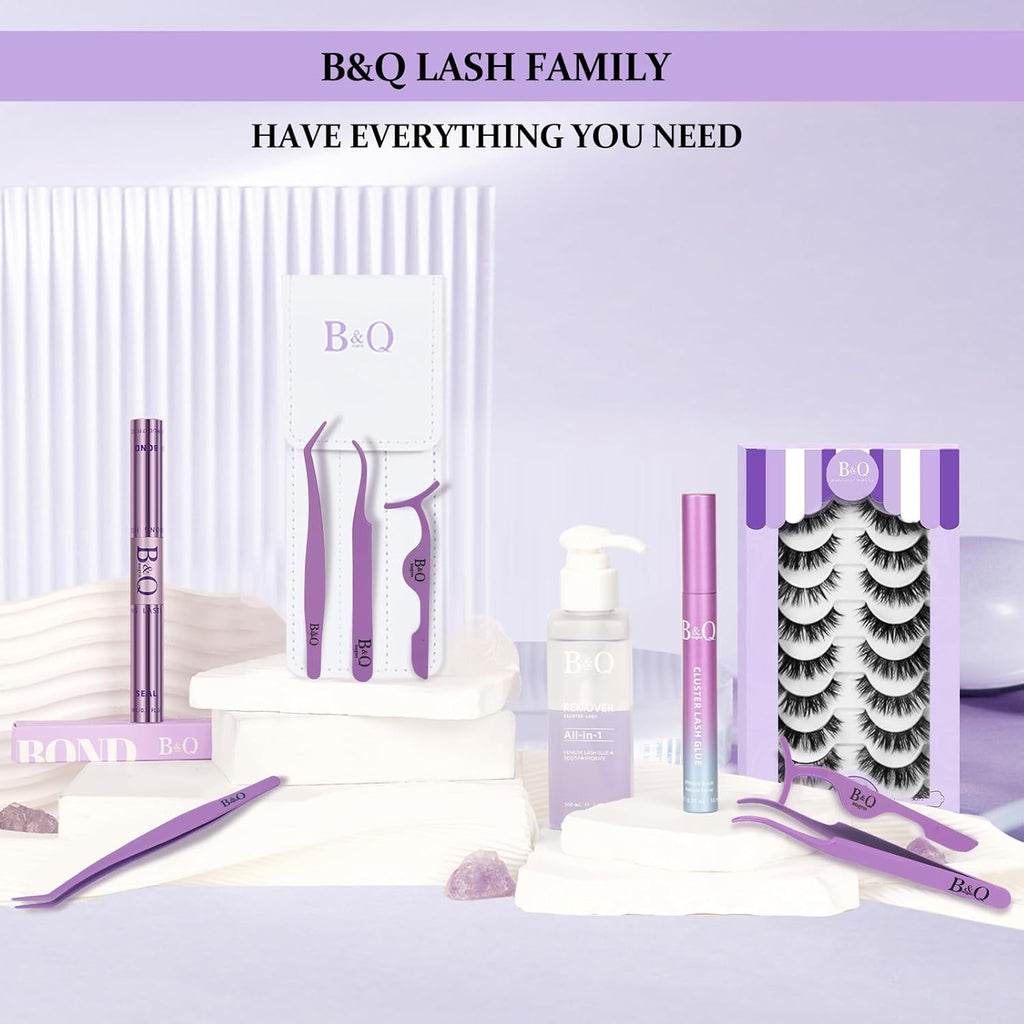 B&Q Eyelash Applicator Tool 3PCS Lash Tweezer Seamless Placement DIY Lashes | Lash Tweezers for Eyelash Extensions