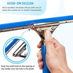 Window Squeegee with Scrubber Kit for Home Glasses Cleaning, 6 Ft Long